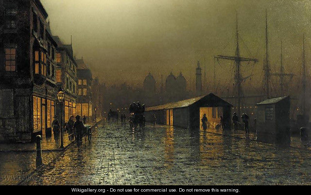 Hull Docks by Night - Arthur E. Grimshaw