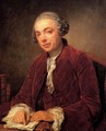 Portrait of Abraham de Roquencourt, half-length, in a red jacket and white foulard - Jean Baptiste Greuze