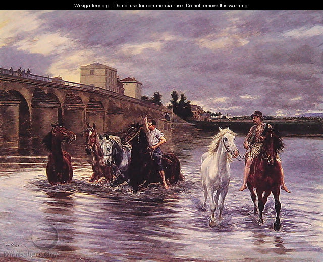 Crossing the River - Lucien Alphonse Gros