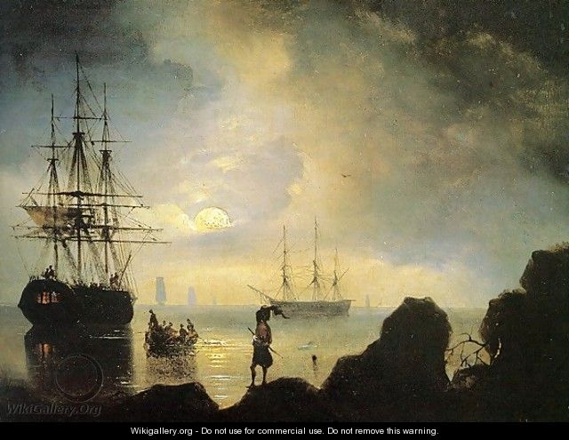 Fishermen on the Shore - Ivan Konstantinovich Aivazovsky