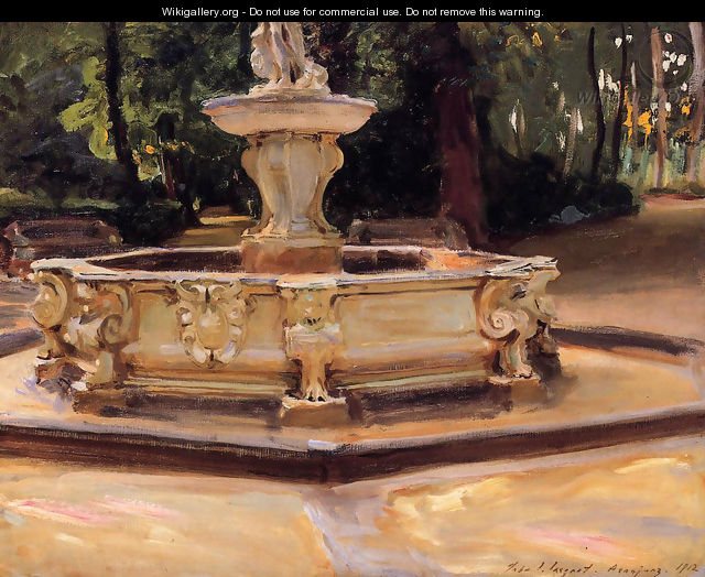 A Marble fountain at Aranjuez, Spain - John Singer Sargent
