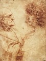 Heads of an old man and a youth - Leonardo Da Vinci