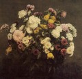 Large Bouquet of Crysanthemums - Ignace Henri Jean Fantin-Latour