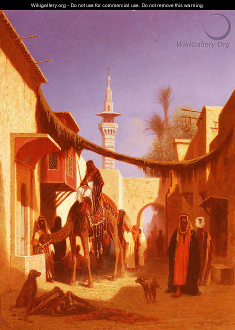 Street In Damascus and Street In Cairo: A Pair of Painting (Pic 2) - Charles Théodore Frère
