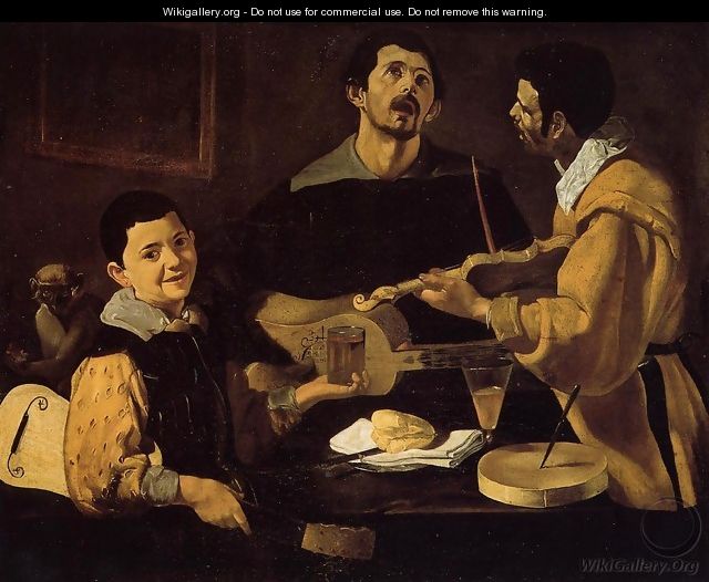 Three Musicians (or Musical Trio) - Diego Rodriguez de Silva y Velazquez