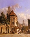 View Of A Dutch Street - Adrianus Eversen