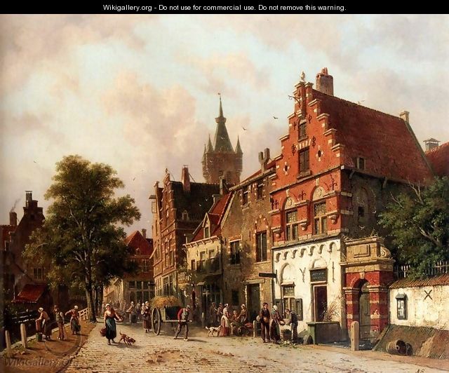 A View In Delft - Adrianus Eversen