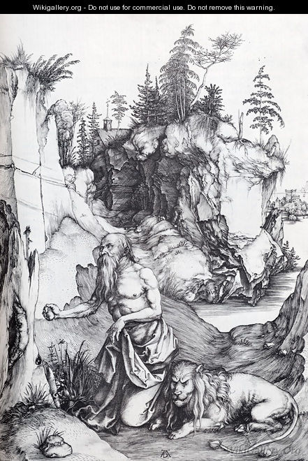 St. Jerome Penitent In The Wilderness - Albrecht Durer