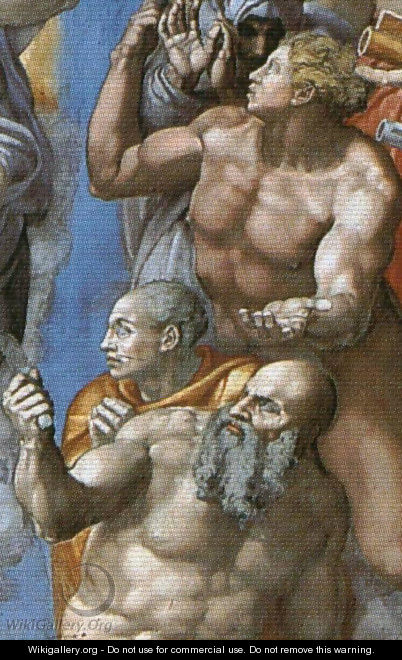 The Last Judgement [detail: 2] (or After restoration) - Michelangelo Buonarroti