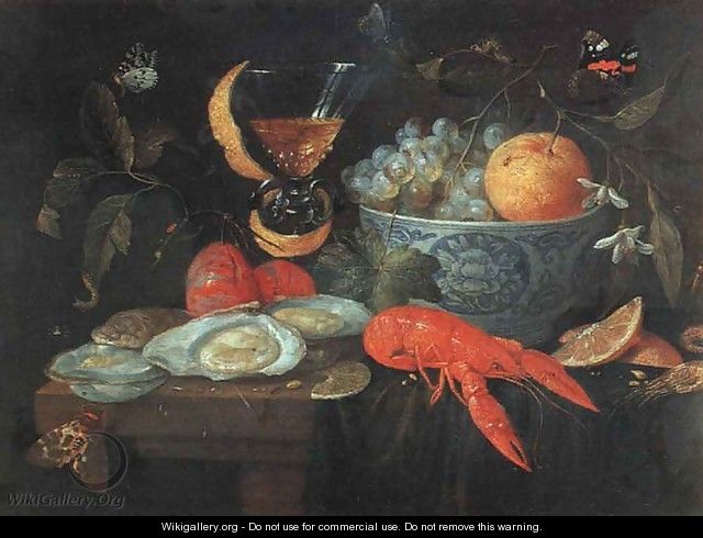Still Life with Fruit and Shellfish - Jan van Kessel