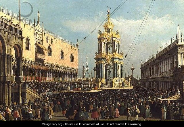 Venice- the Giovedi Grasso Festival in the Piazzetta, 1750s - Studio of Canaletto, Antonio