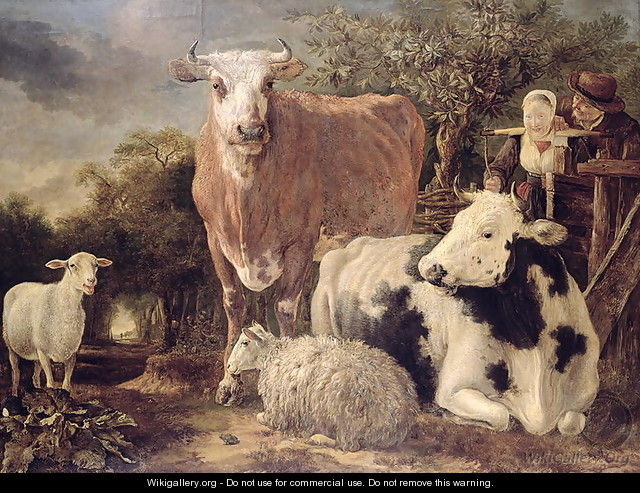 Herdsman and Herdswoman with Livestock, c.1647 - Govert Dircksz. Camphuysen