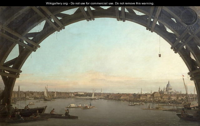 London seen through an arch of Westminster Bridge, 1746-47 - (Giovanni Antonio Canal) Canaletto