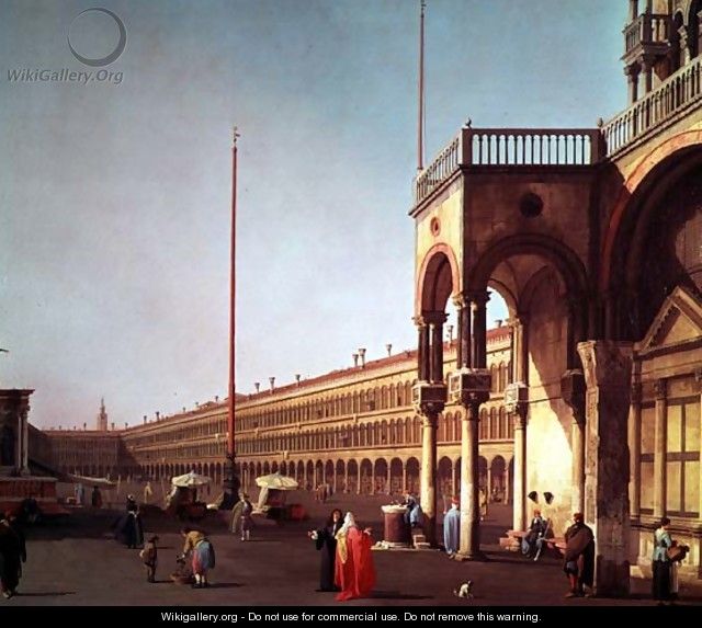 Piazza di San Marco, from the Piazetta, in Venice - (Giovanni Antonio Canal) Canaletto
