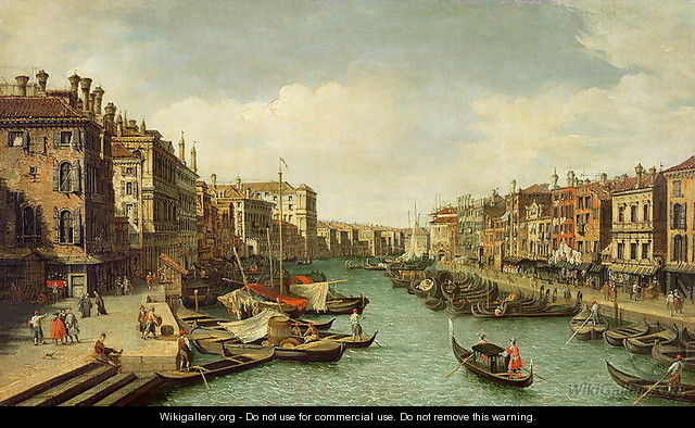 The Grand Canal near the Rialto Bridge, Venice, c.1730 (2) - (Giovanni Antonio Canal) Canaletto