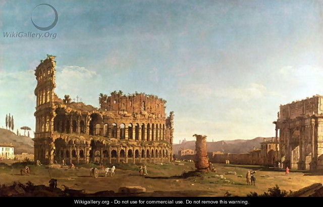 Colosseum and Arch of Constantine, Rome - (Giovanni Antonio Canal) Canaletto