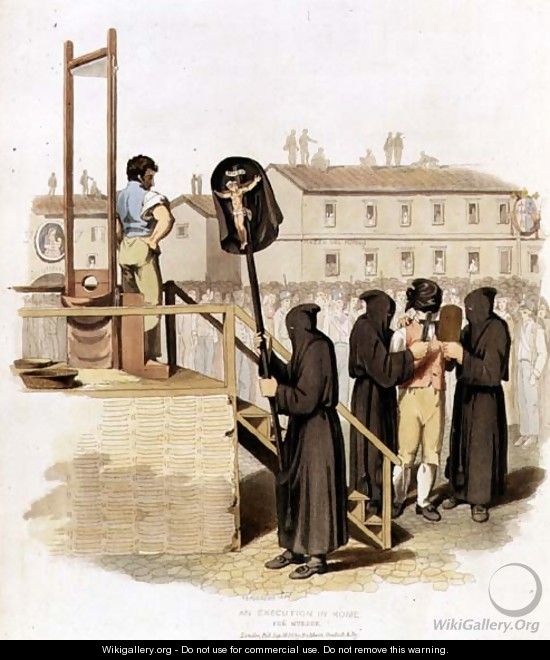 An Execution in Rome for Murder, 1820 - Richard Bridgens