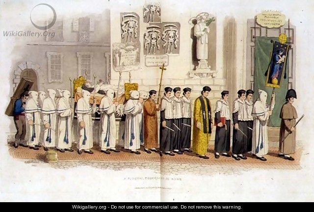 A Funeral Procession in Rome, 1820 - Richard Bridgens