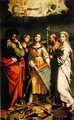 St. Cecilia surrounded by St. Paul, St. John the Evangelist, St. Augustine and Mary Magdalene, after Raphael - Claude Andrew Calthrop