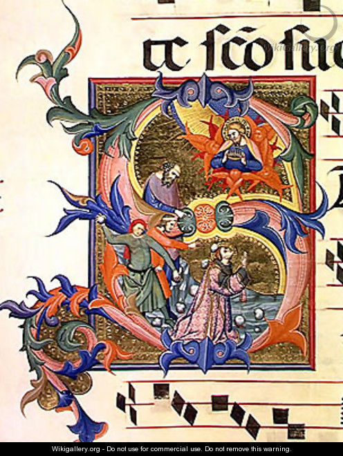 Ms 572 f.32v Historiated initial 