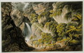 Waterfall at Shanklin, from 'The Isle of Wight Illustrated, in a Series of Coloured Views' - Frederick Calvert