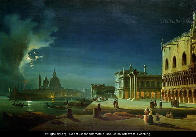Venice by Moonlight - Ippolito Caffi