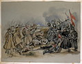 A conflict between Guards and Russian Troops during the Crimean War, from an album of paintings and sketches known as 'Cadogan's Crimea', c.1856 - George Cadogan