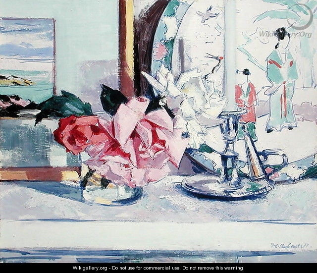 A Still Life - Roses (lona) - Francis Campbell Boileau Cadell