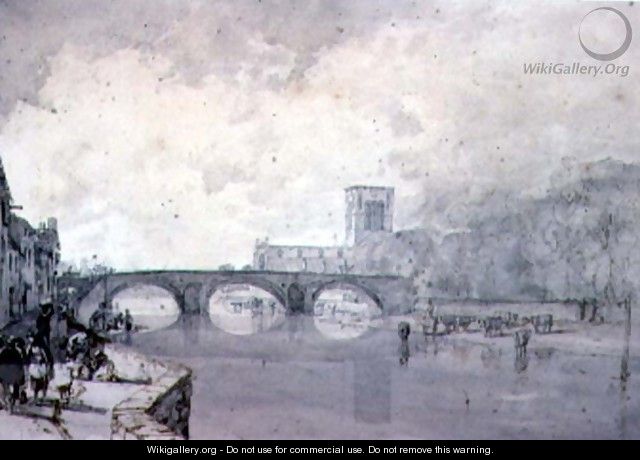 The Abbey and Nungate Bridge, Haddington, East Lothian - Sir Augustus Wall Callcott