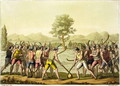 Indians playing Ciueca, Chile, from 'Le Costume Ancien et Moderne', - G. Bramati