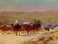 The Caravan In The Desert - Alexis Auguste Delahogue