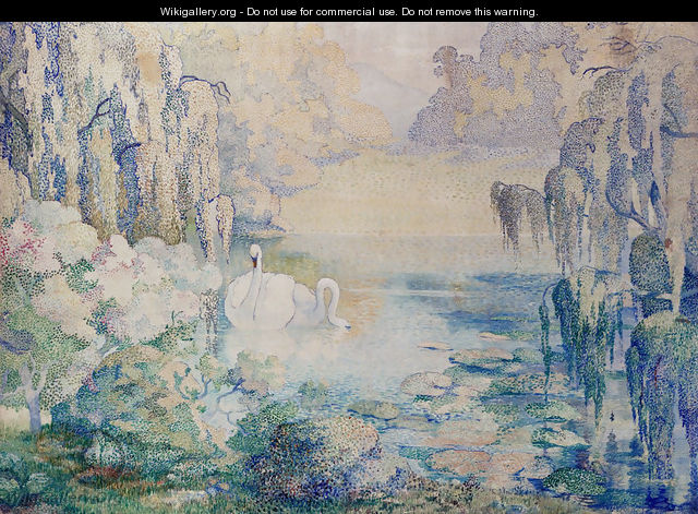 Swans On A Lake - Karl Schneider