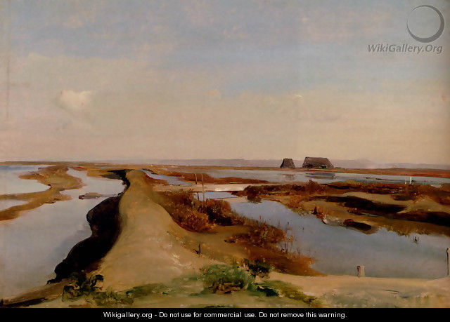 The Salt Marshes, Ostia - Jean-Baptiste-Adolphe Gibert