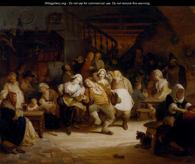 Figures In A Tavern - August De Wilde