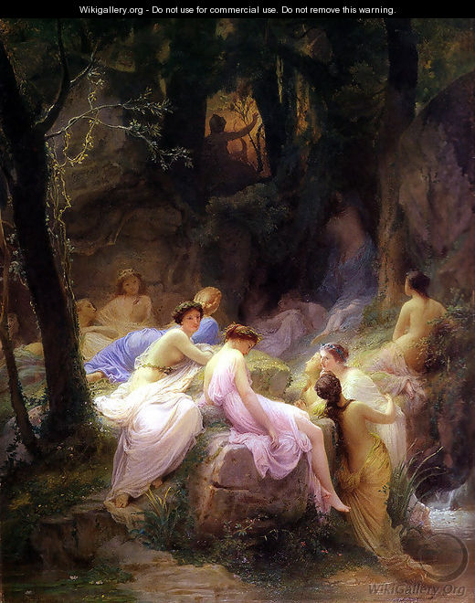 Nymphs Listening to the Songs of Orpheus - Charles François Jalabert