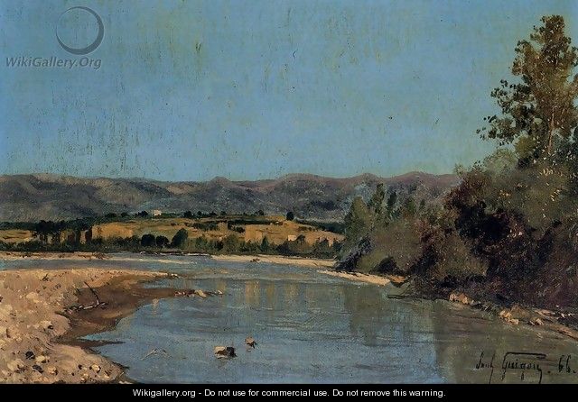 The Banks of the Durance at Puivert - Paul-Camille Guigou