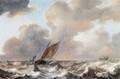 Ships in a Strong Wind - Jan Porcellis