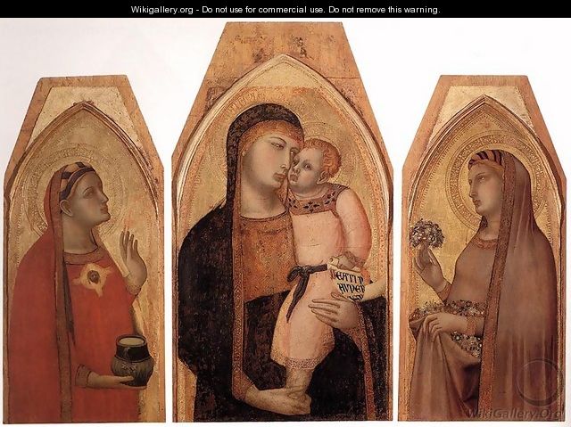 Madonna and Child with Mary Magdalene and St Dorothea - Ambrogio Lorenzetti