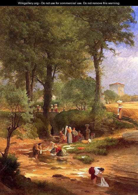 Washing Day near Perugia (or Italian Washerwomen) - George Inness