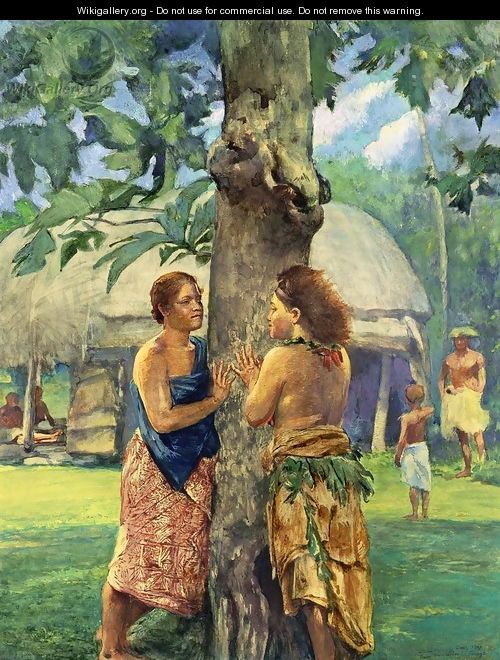 Portrait of Faase, the Taupo of the Fagaloa Bay, Samoa - John La Farge