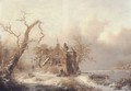 Figures in a Winter Landscape - Frederik Marianus Kruseman