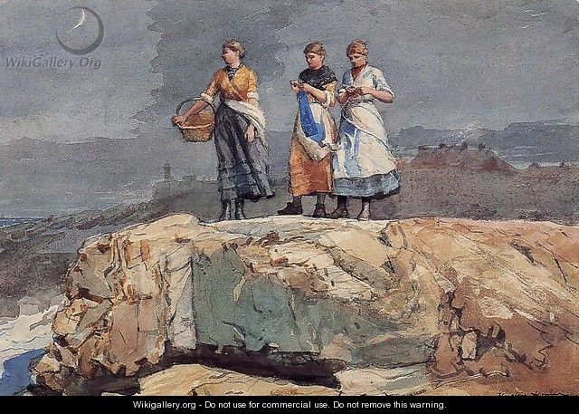 Where are the Boats? (or On the Cliffs) - Winslow Homer