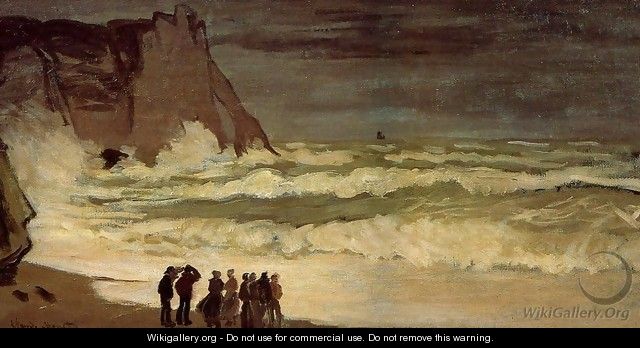 Rough Sea At Etretat - Claude Oscar Monet