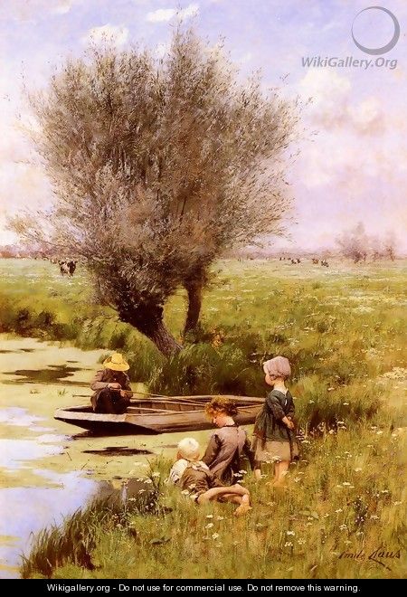 Afternoon Along The River - Emile Claus