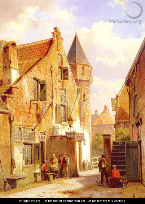 A Street Scene in Leiden - Willem Koekkoek