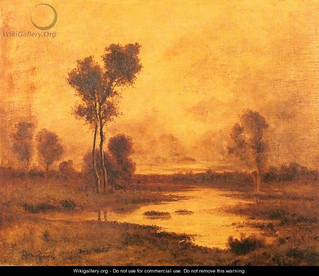 A River Landscape - Leon Richet