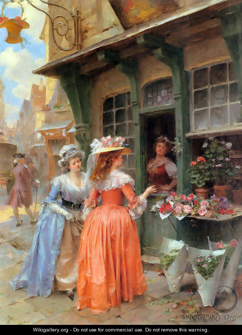 The Flower Market - Henri Victor Lesur