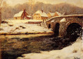A Stone Bridge Over A Stream In Winter - Fritz Thaulow