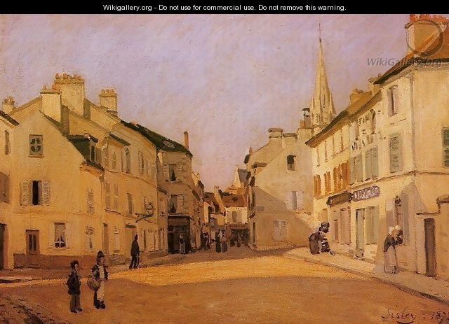 Square In Argenteuil Rue De La Chaussee - Alfred Sisley