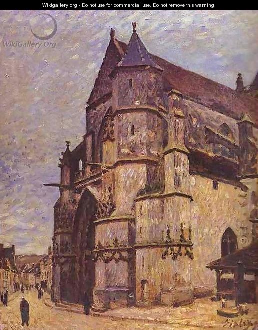 The Church At Moret Winter - Alfred Sisley